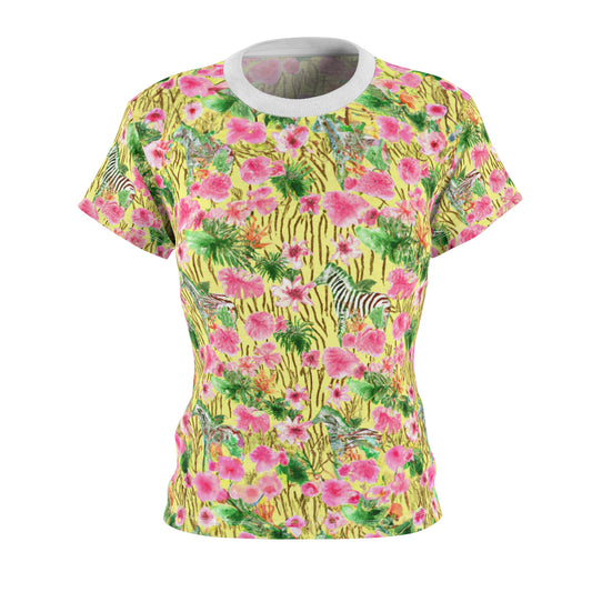 "Yellow Zebras" Women's Cut & Sew Tee (AOP)