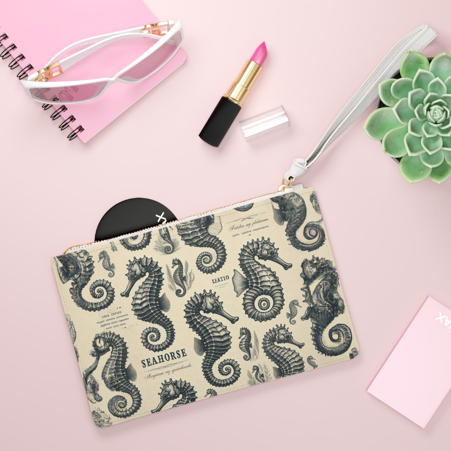"Seahorse Surrender" Clutch Bag