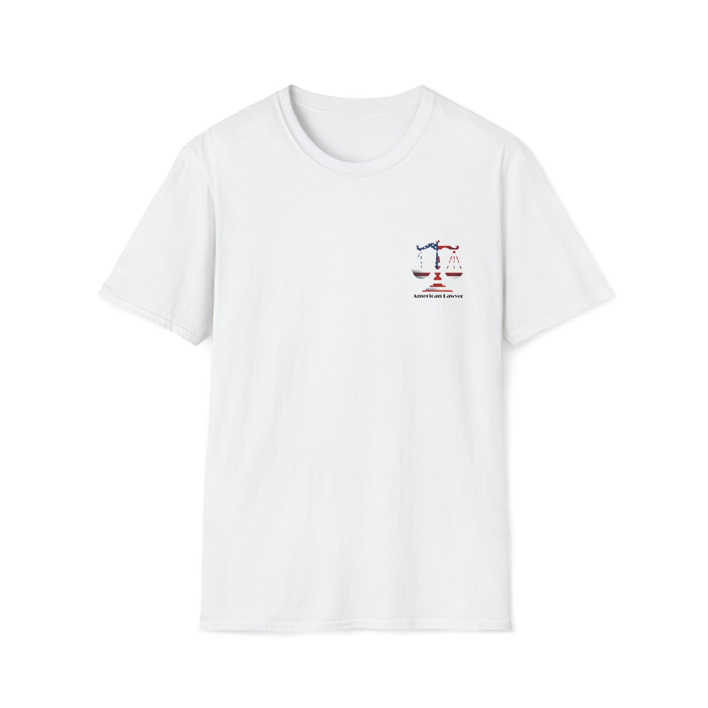 Red, White & Blue Scales of Justice - Unisex Softstyle T-Shirt