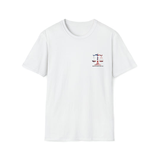 Red, White & Blue Scales of Justice - Unisex Softstyle T-Shirt