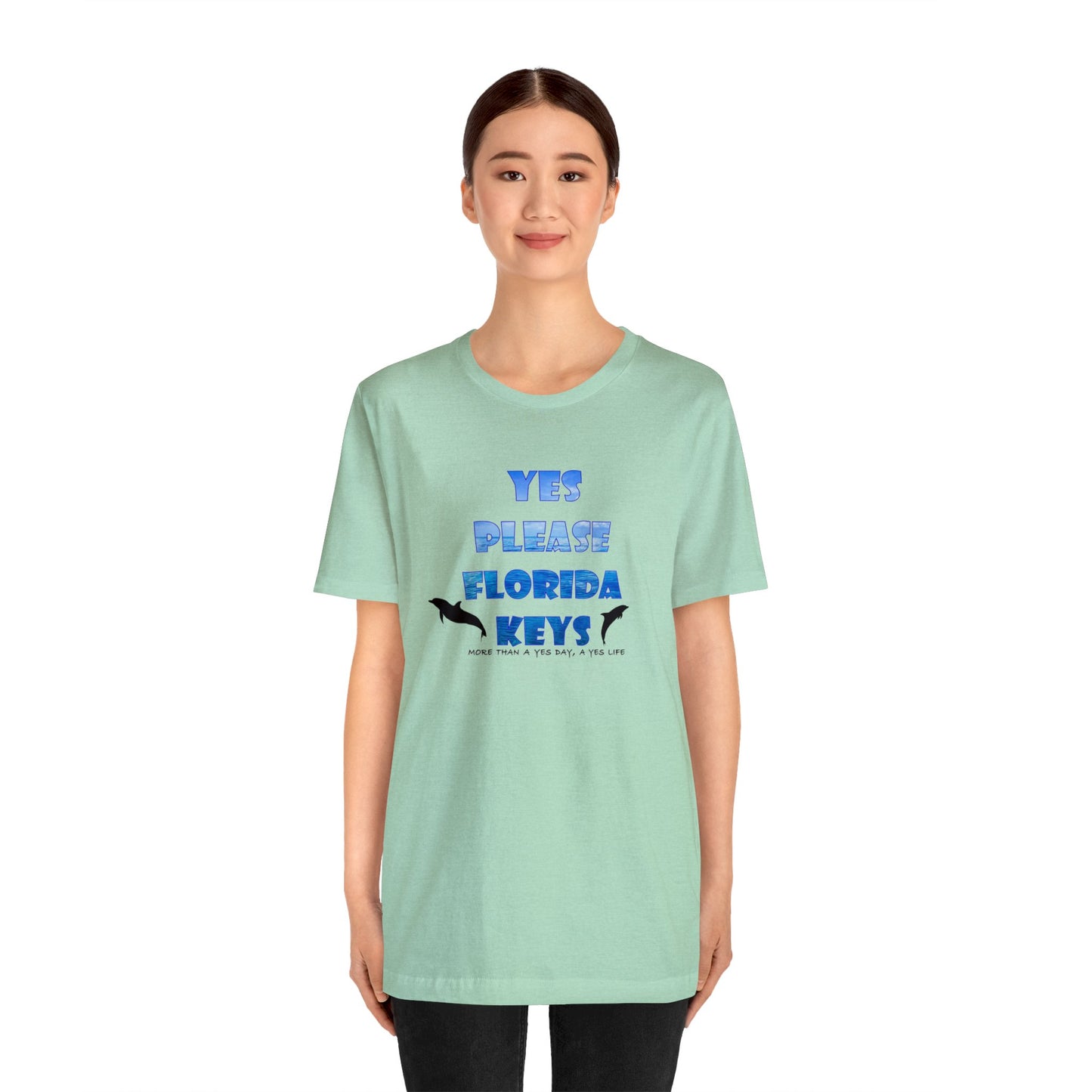 Yes Please Florida Keys Dolphin Theme Unisex Jersey Short Sleeve Tee