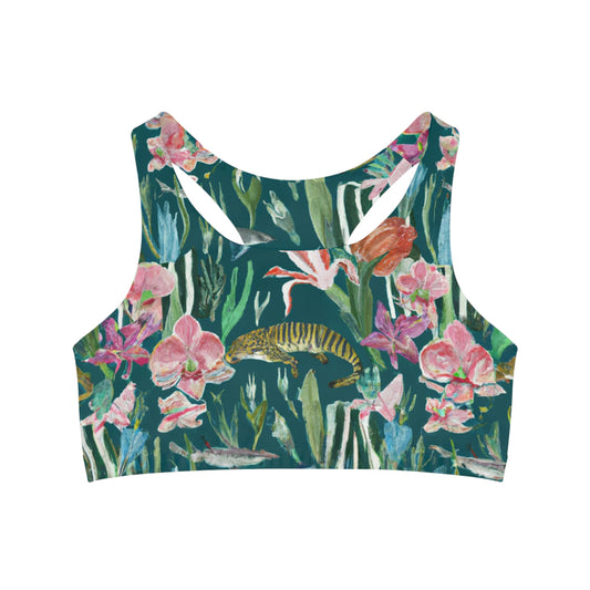 "Real Tiger Sharks" Seamless Sports Bra (AOP)