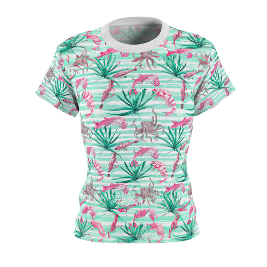 "Pink Octopus" Women's Cut & Sew Tee (AOP)