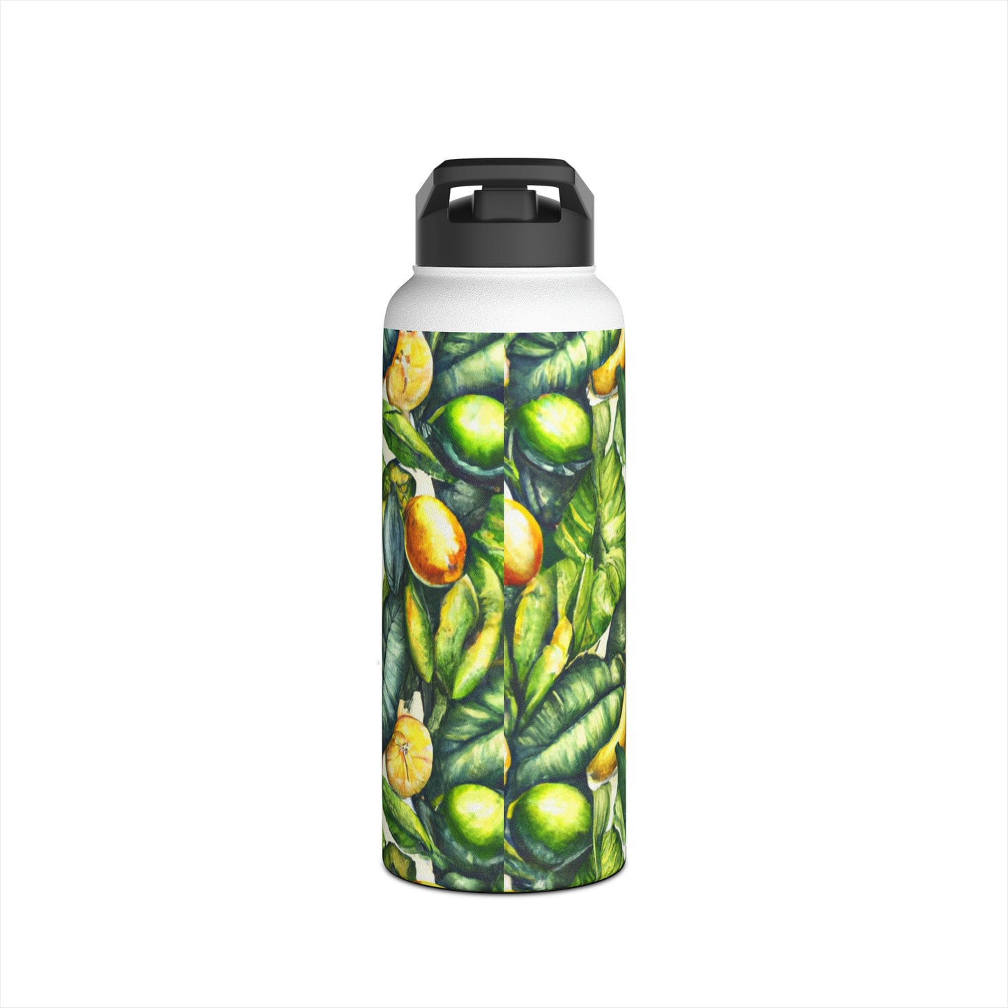 Lemon Leaves - Stainless Steel Water Bottle, Standard Lid