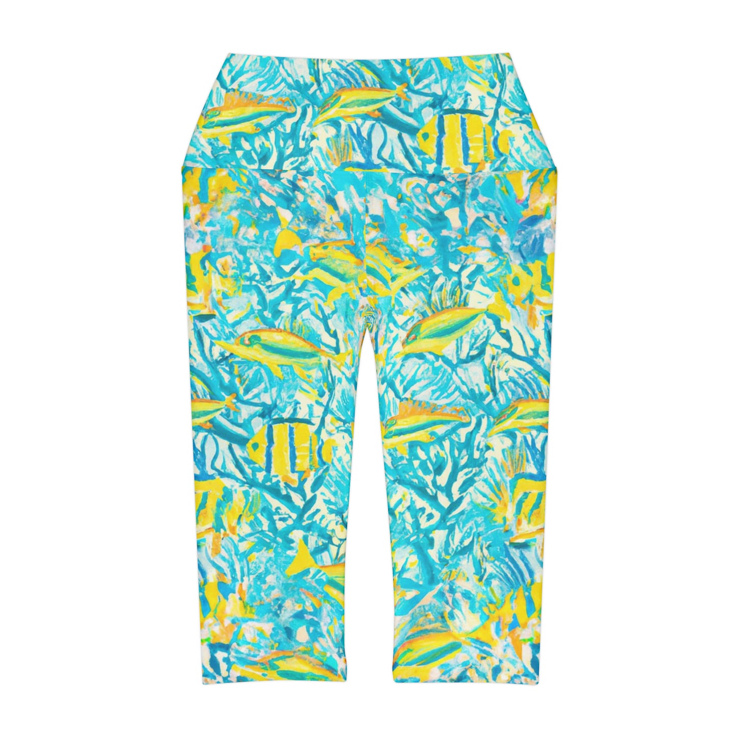 "Mini Aquarium" Yoga Capri Leggings (AOP)