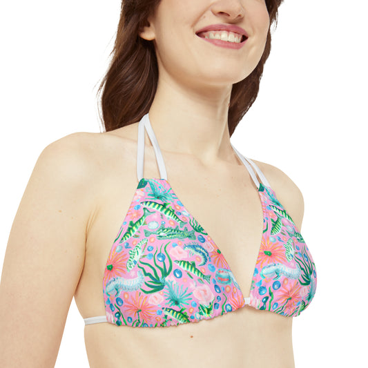 Pink Lilly Strappy Bikini Set (AOP)