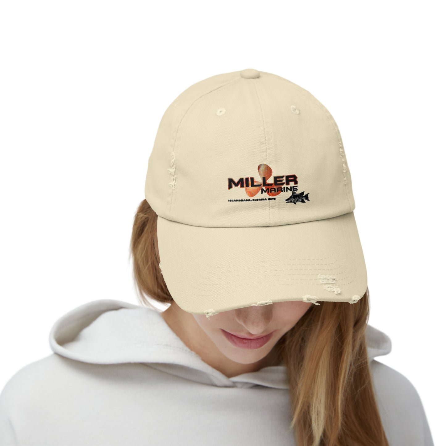 Miller Marine Hogfish Logo Unisex Distressed Cap