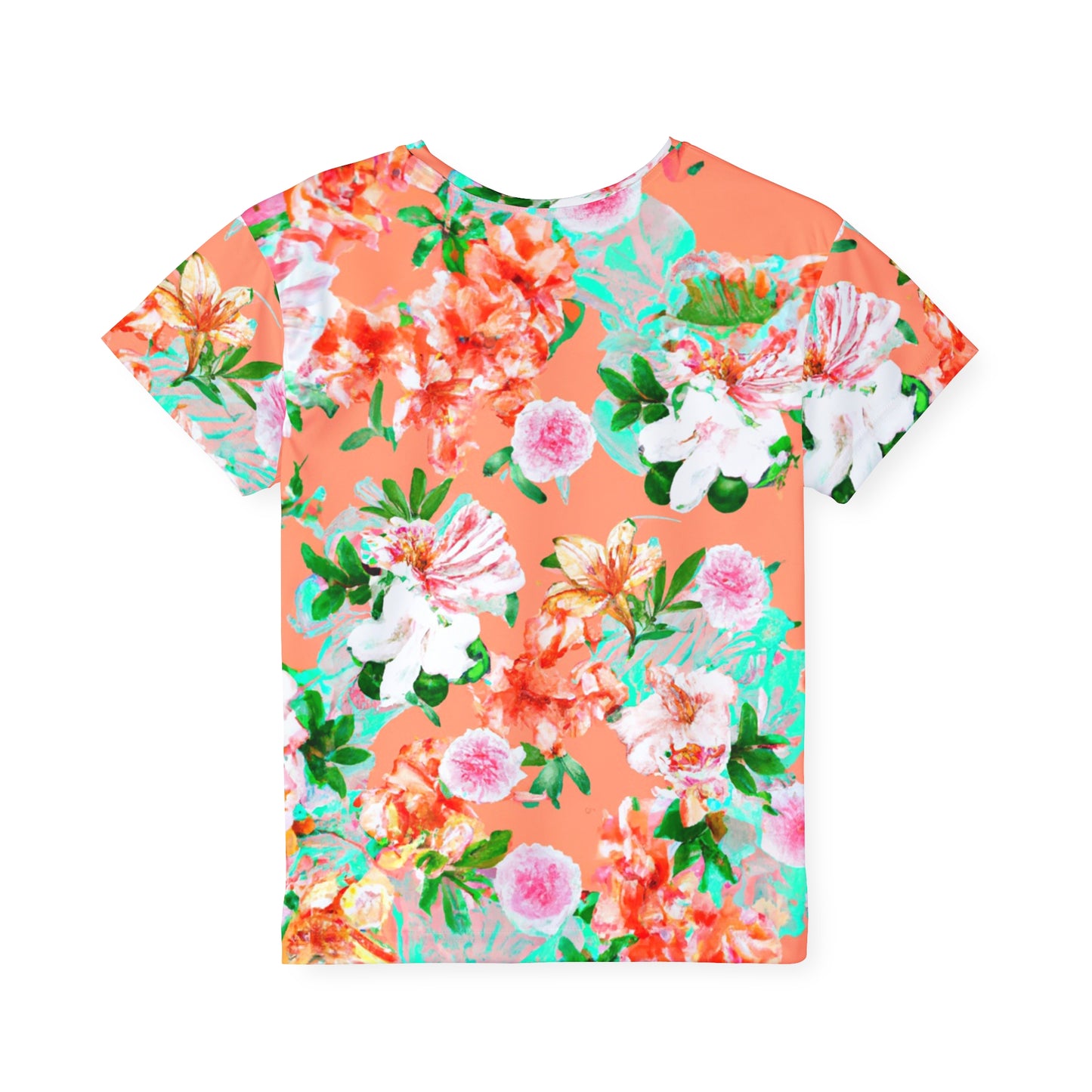 "Orangey Flowers" Kids Sports Jersey (AOP)