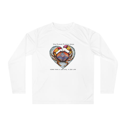 "Yes Please Florida Keys" Crab Love - Unisex Performance Long Sleeve Shirt