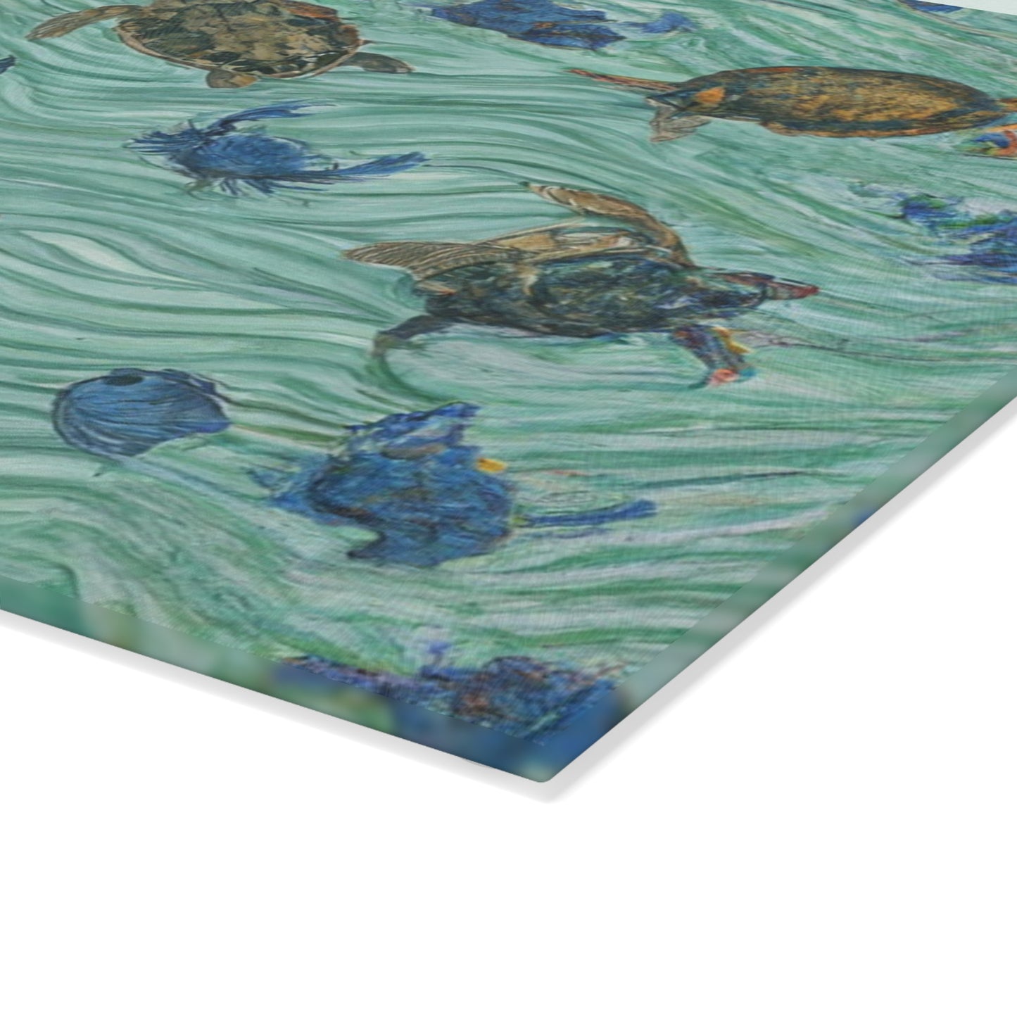 "Turtle Stew" Glass Cutting Board