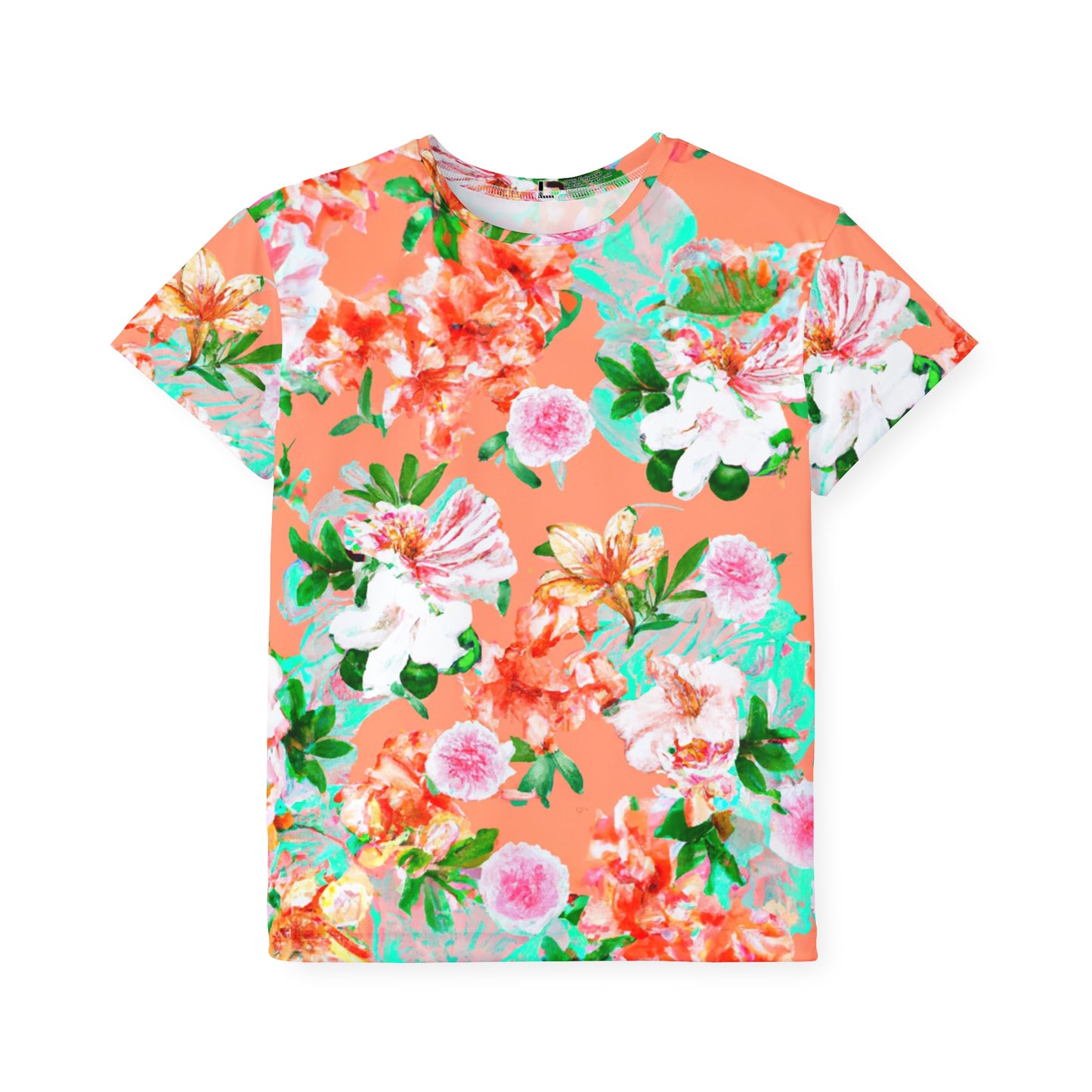"Orangey Flowers" Kids Sports Jersey (AOP)