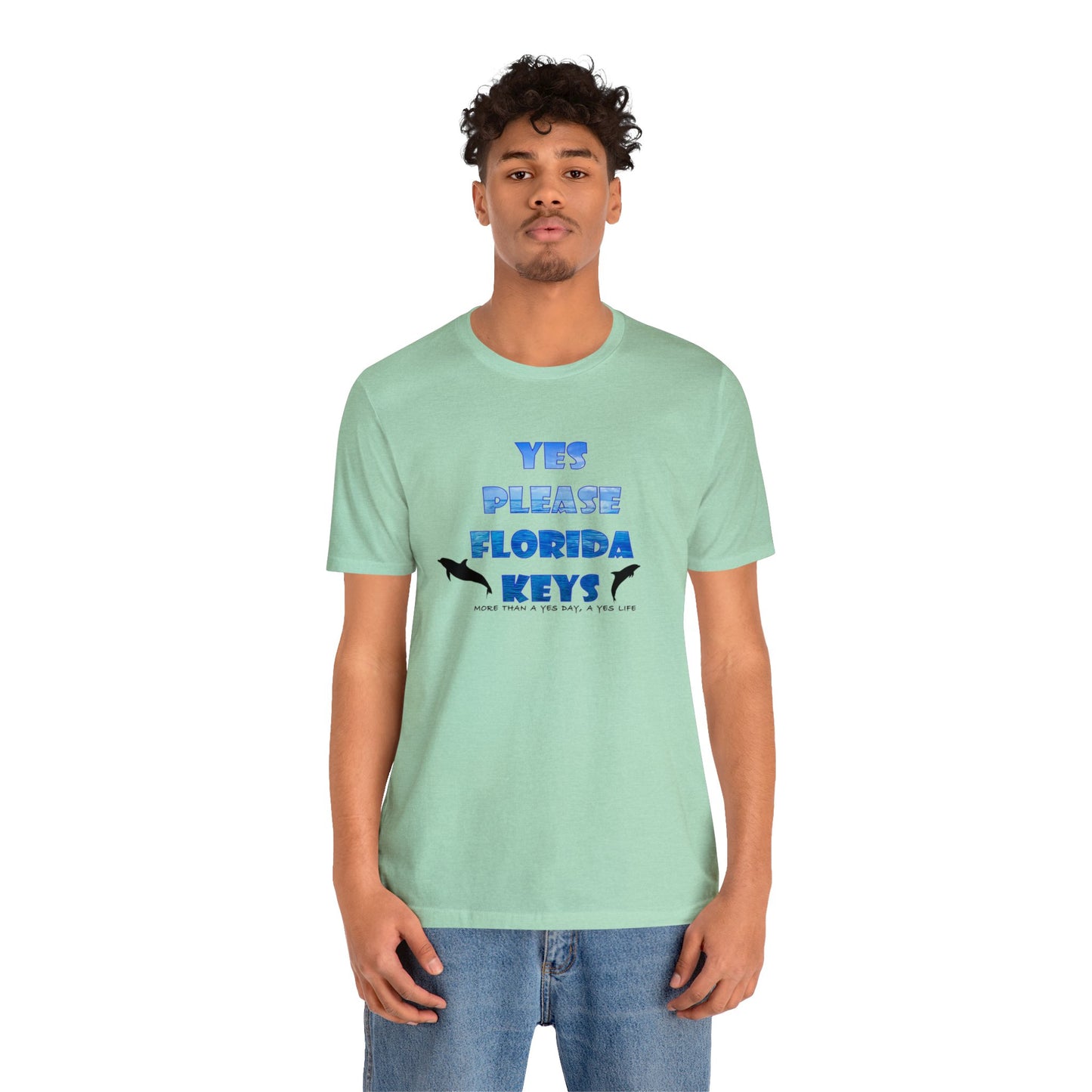 Yes Please Florida Keys Dolphin Theme Unisex Jersey Short Sleeve Tee