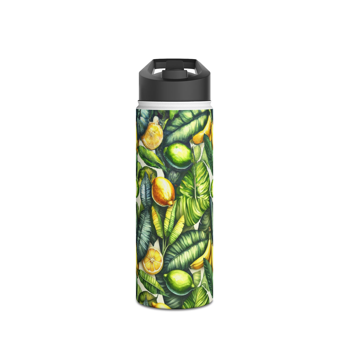 Lemon Leaves - Stainless Steel Water Bottle, Standard Lid