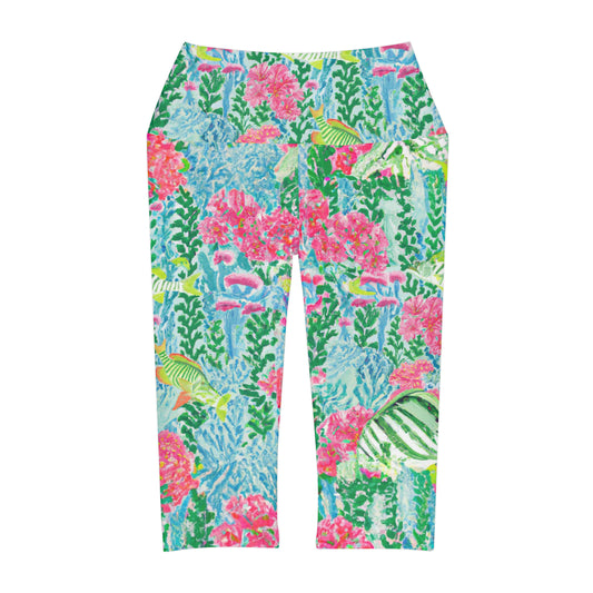 "The Island" Yoga Capri Leggings (AOP)