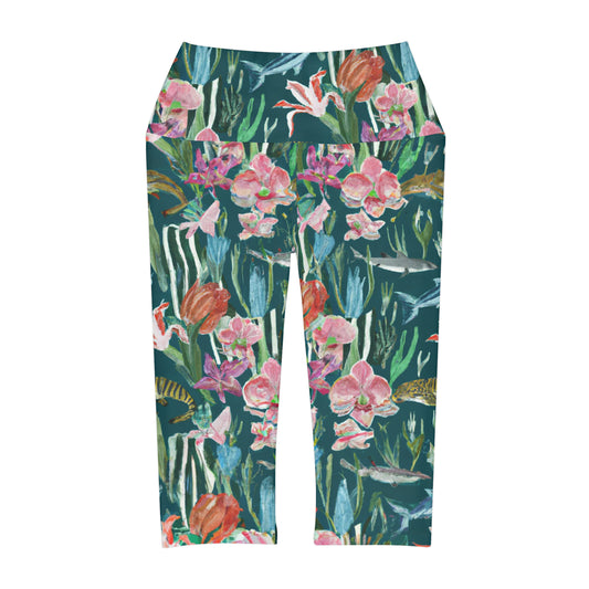 "Real Tiger Sharks" Yoga Capri Leggings (AOP)