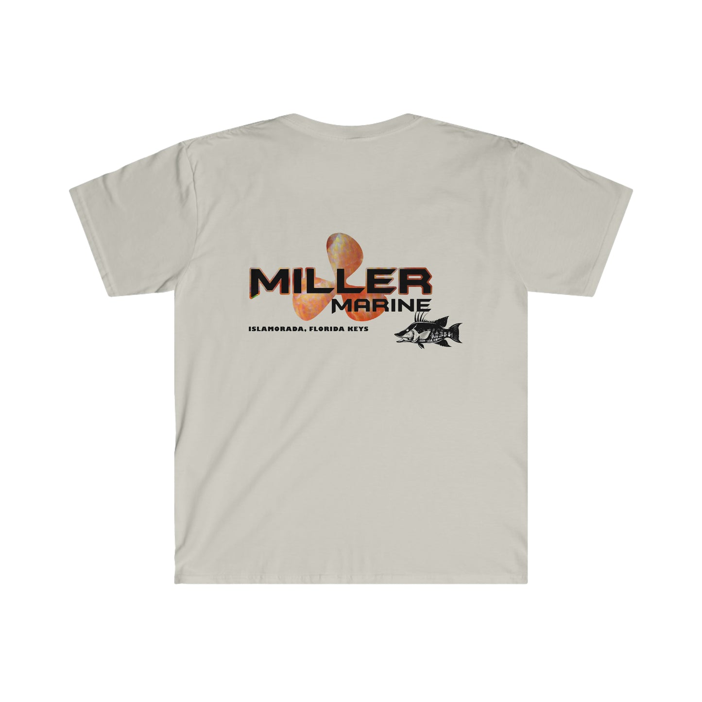 Miller Marine Hog Fish Logo "the Chase" - Unisex Softstyle T-Shirt
