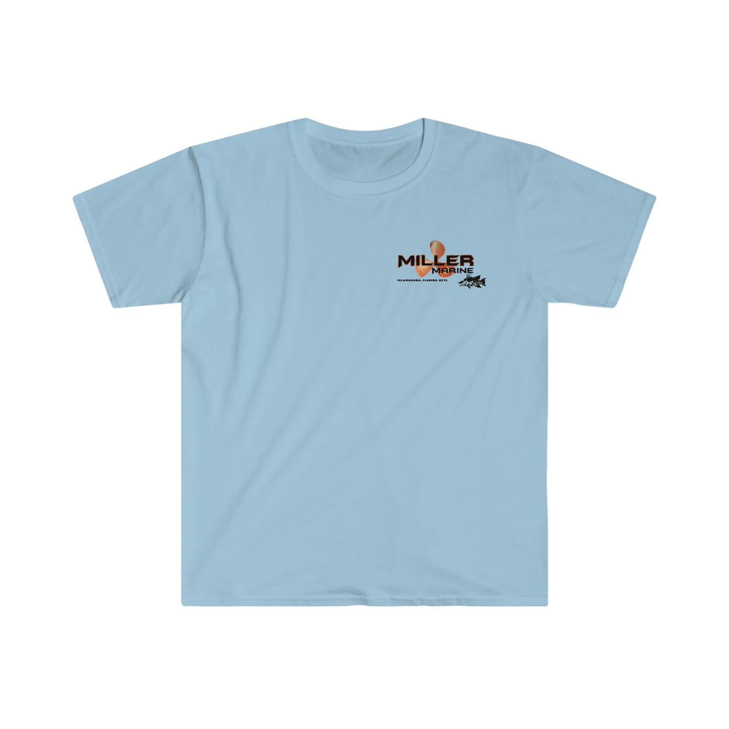 Miller Marine Hog Fish Logo "the Chase" - Unisex Softstyle T-Shirt