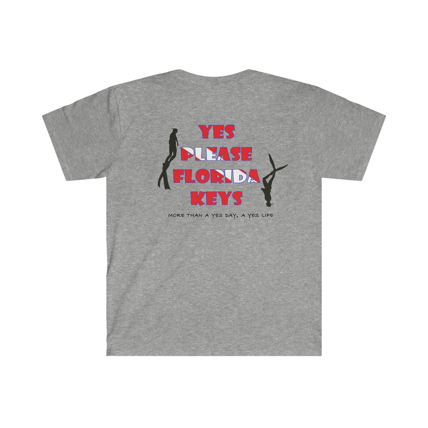 "Yes Please Florida Keys" Diver Down Theme - Unisex Softstyle T-Shirt