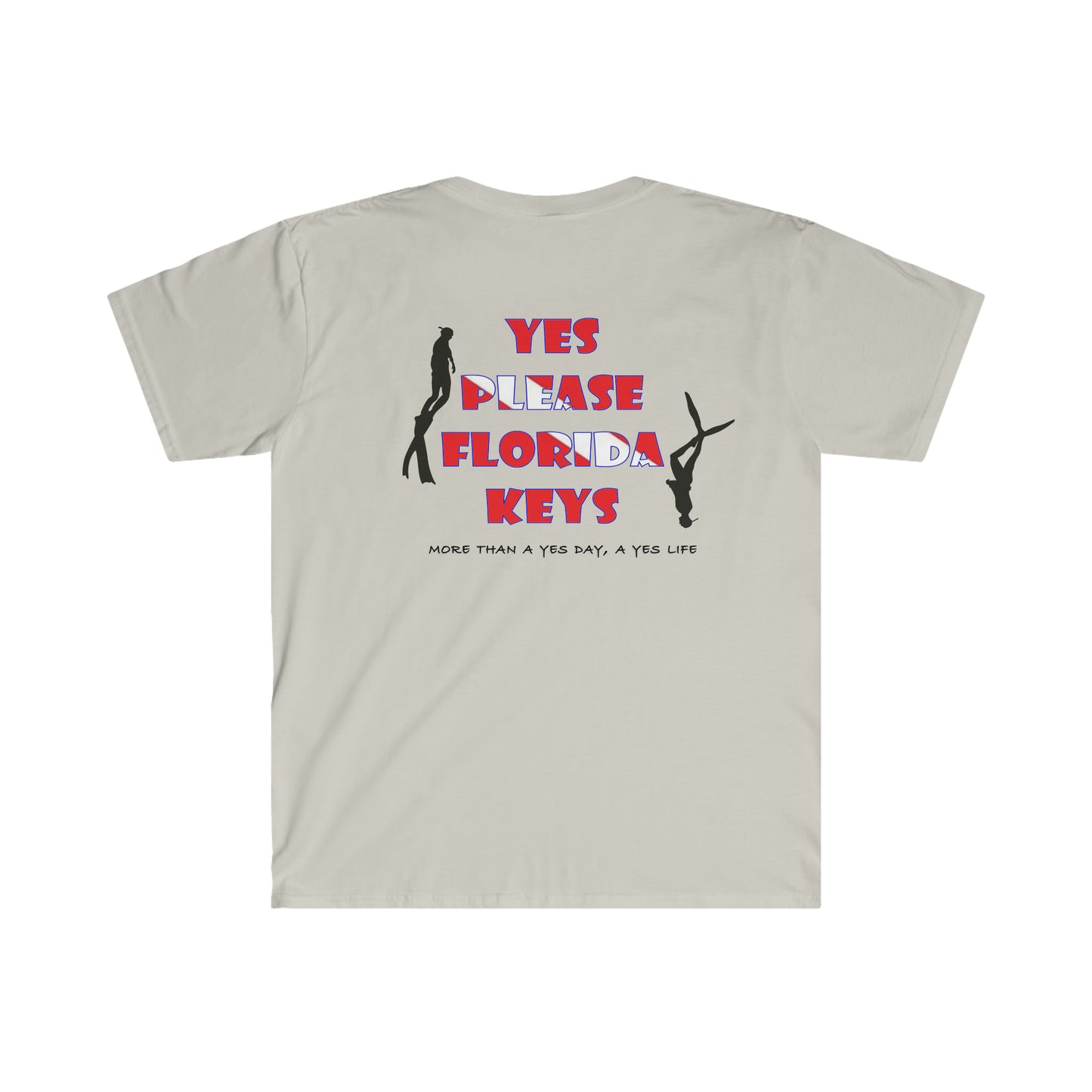 "Yes Please Florida Keys" Diver Down Theme - Unisex Softstyle T-Shirt