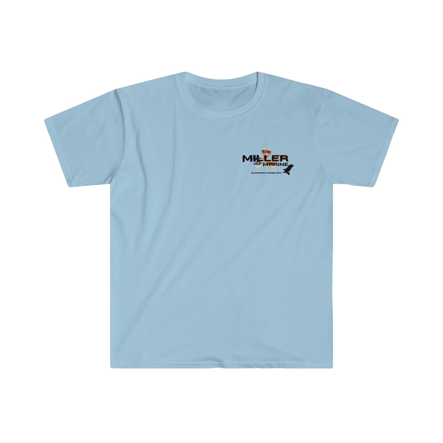 Miller Marine American Flag Logo- Unisex Softstyle T-Shirt