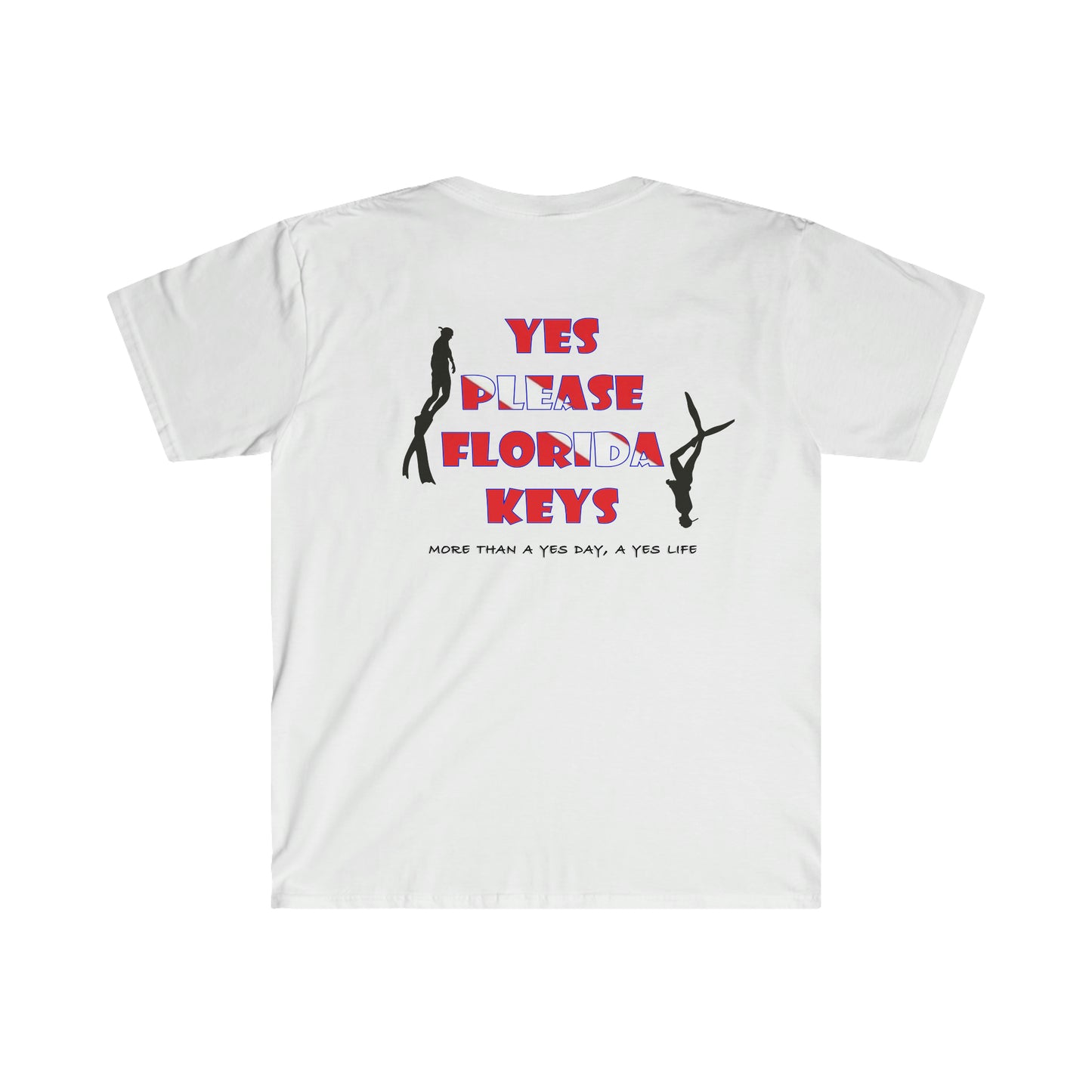 "Yes Please Florida Keys" Diver Down Theme - Unisex Softstyle T-Shirt