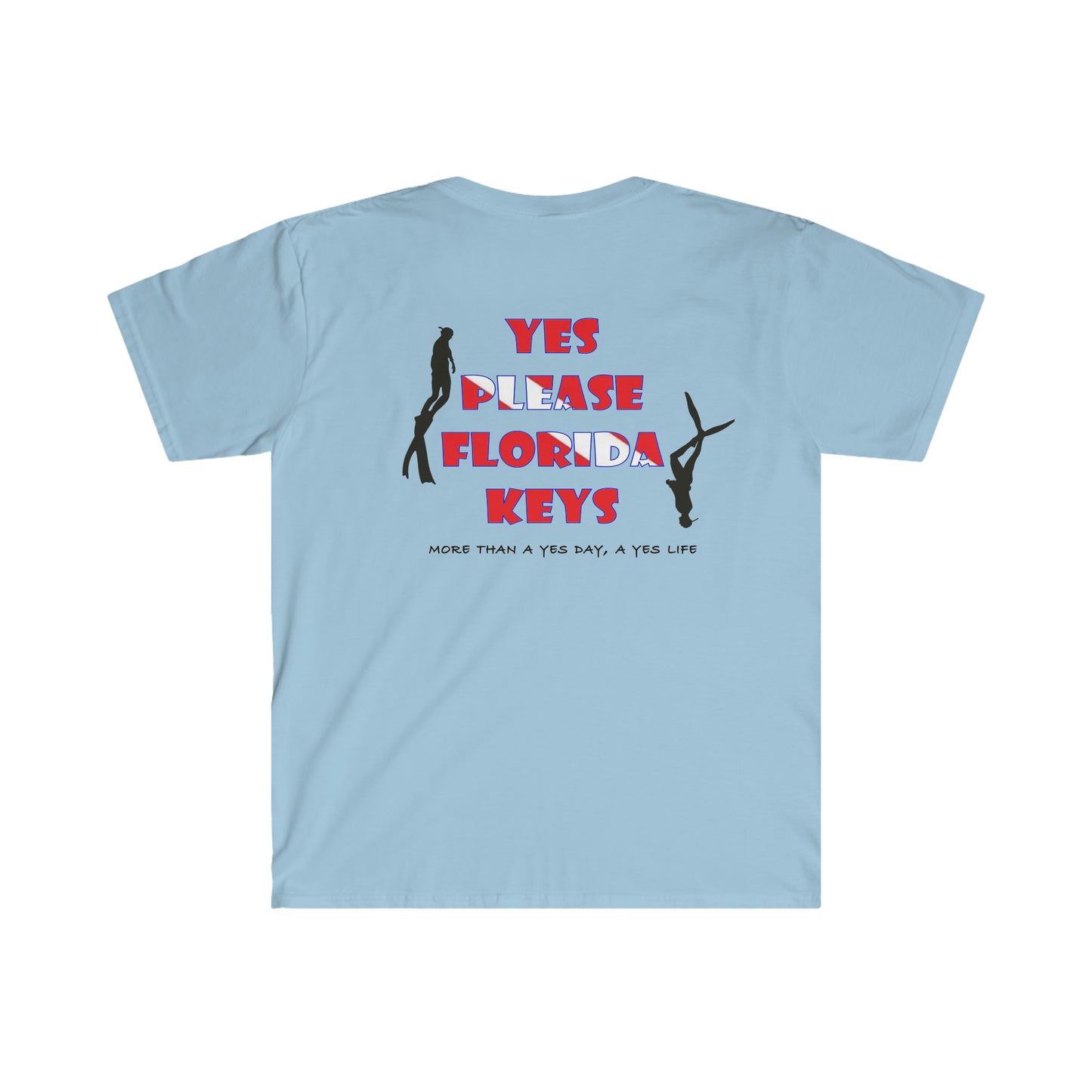 "Yes Please Florida Keys" Diver Down Theme - Unisex Softstyle T-Shirt