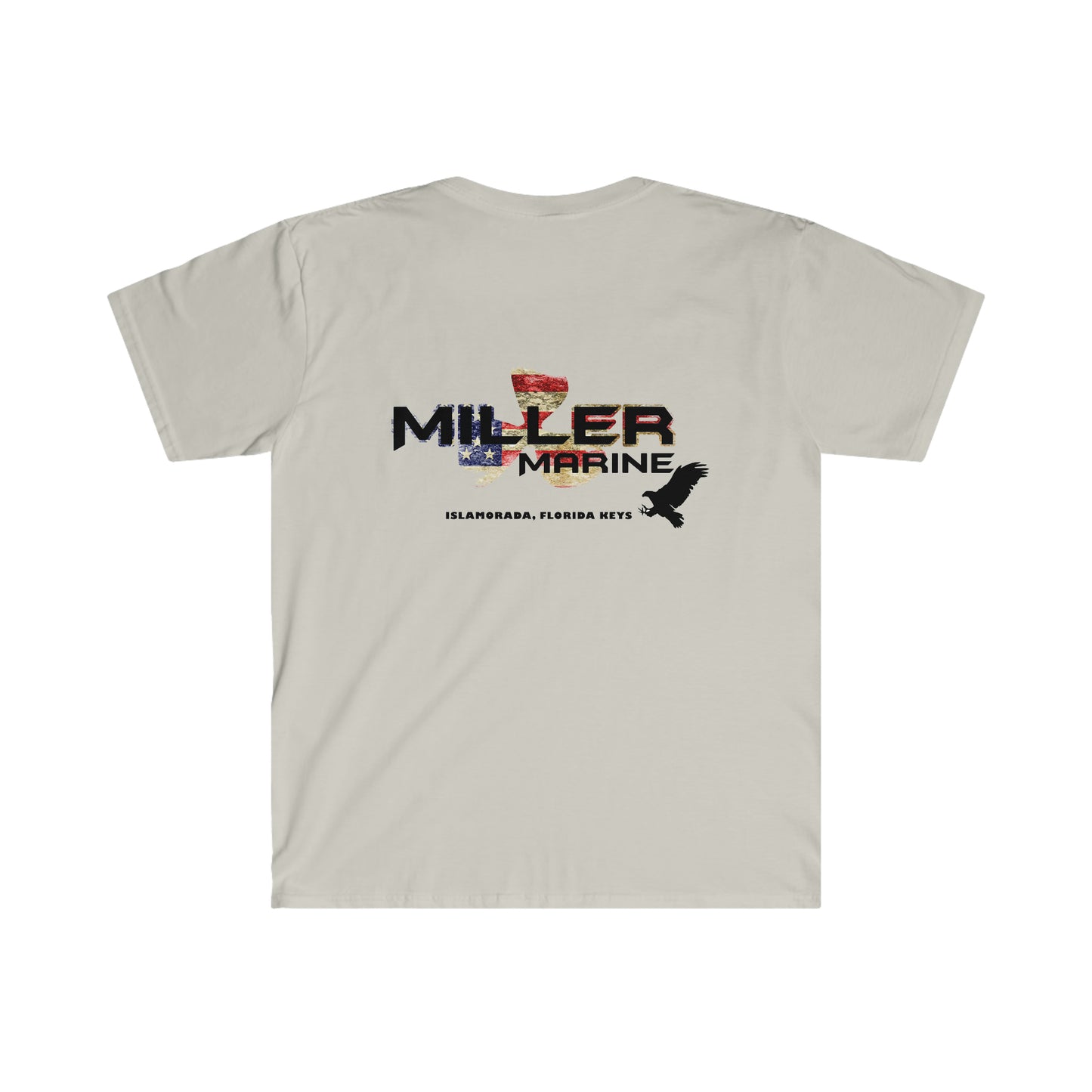 Miller Marine American Flag Logo- Unisex Softstyle T-Shirt
