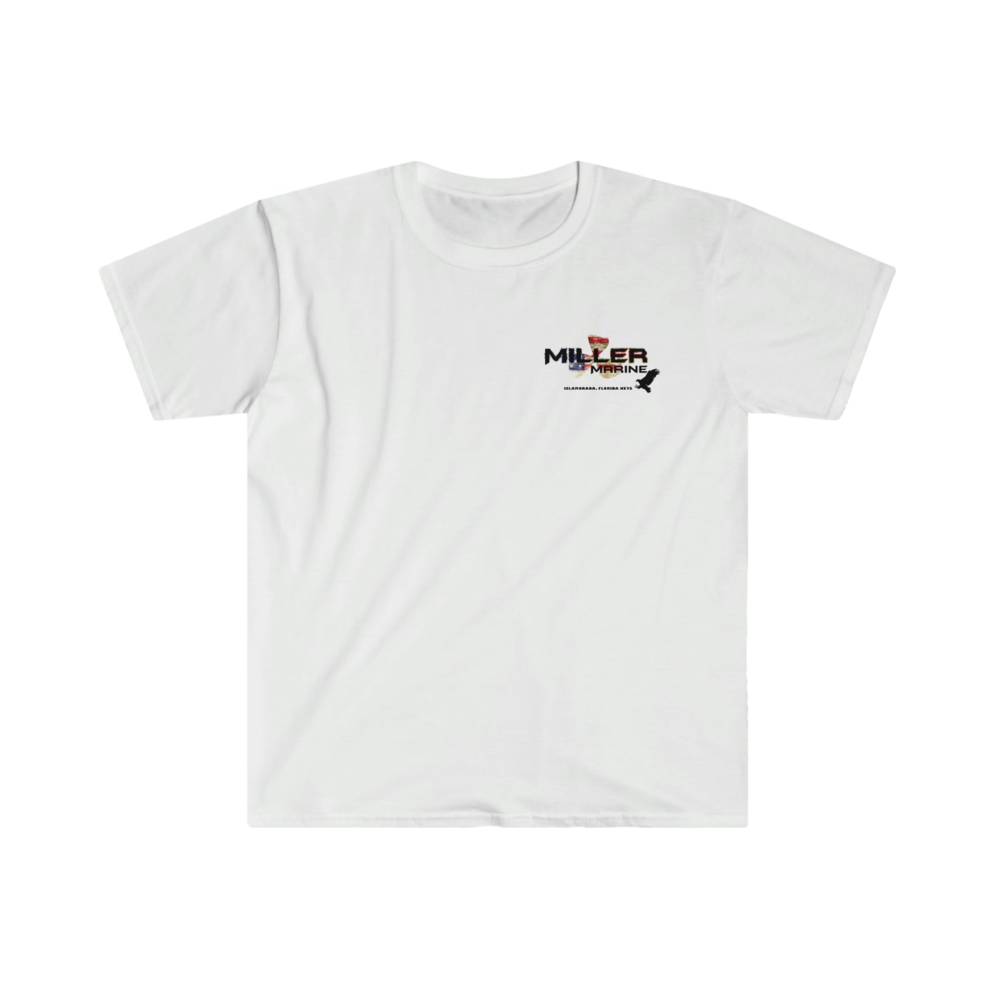 Miller Marine American Flag Logo- Unisex Softstyle T-Shirt