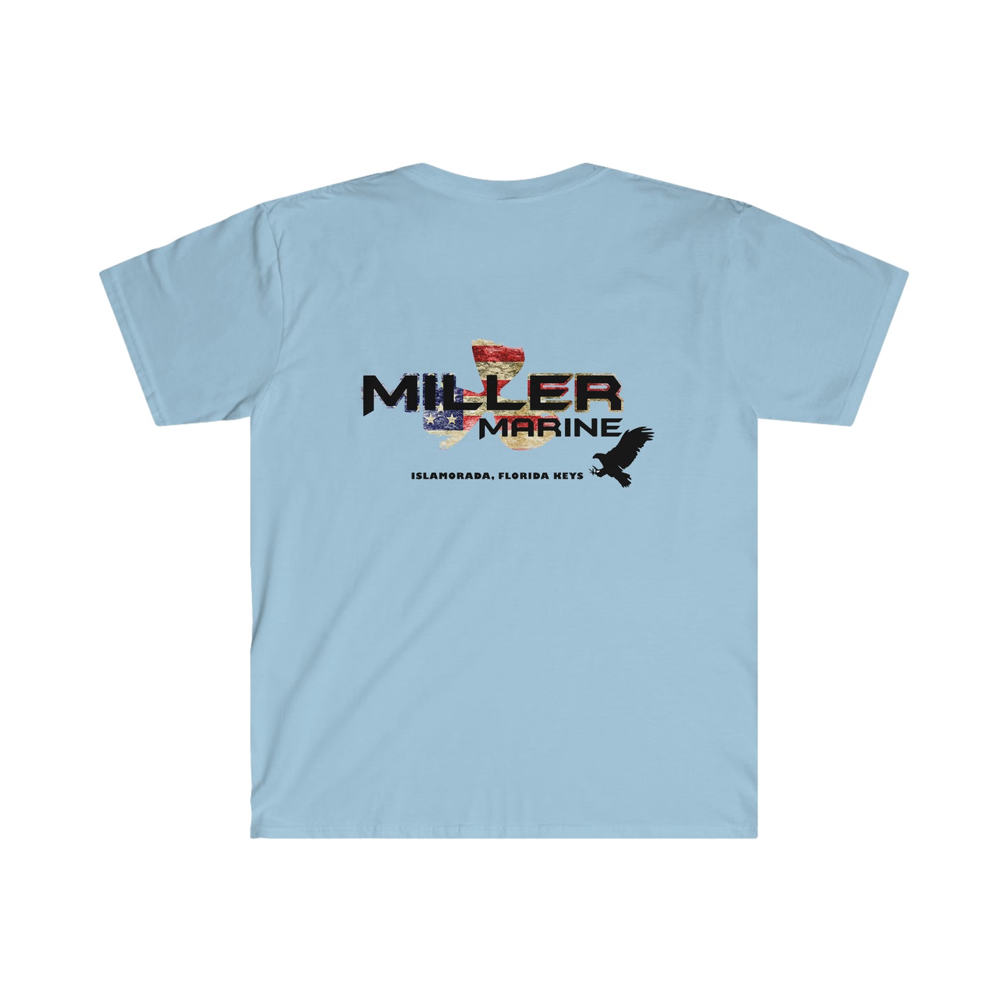 Miller Marine American Flag Logo- Unisex Softstyle T-Shirt