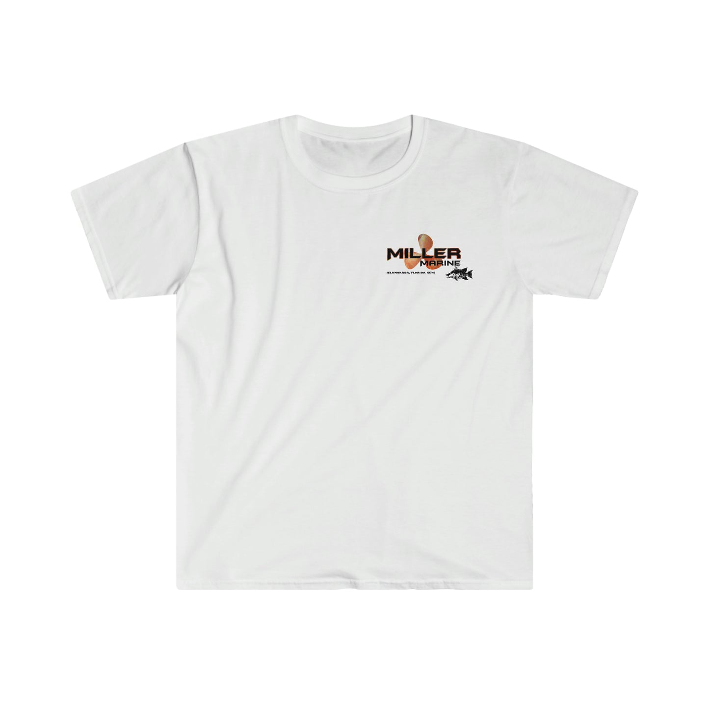 Miller Marine Hog Fish Logo "the Chase" - Unisex Softstyle T-Shirt