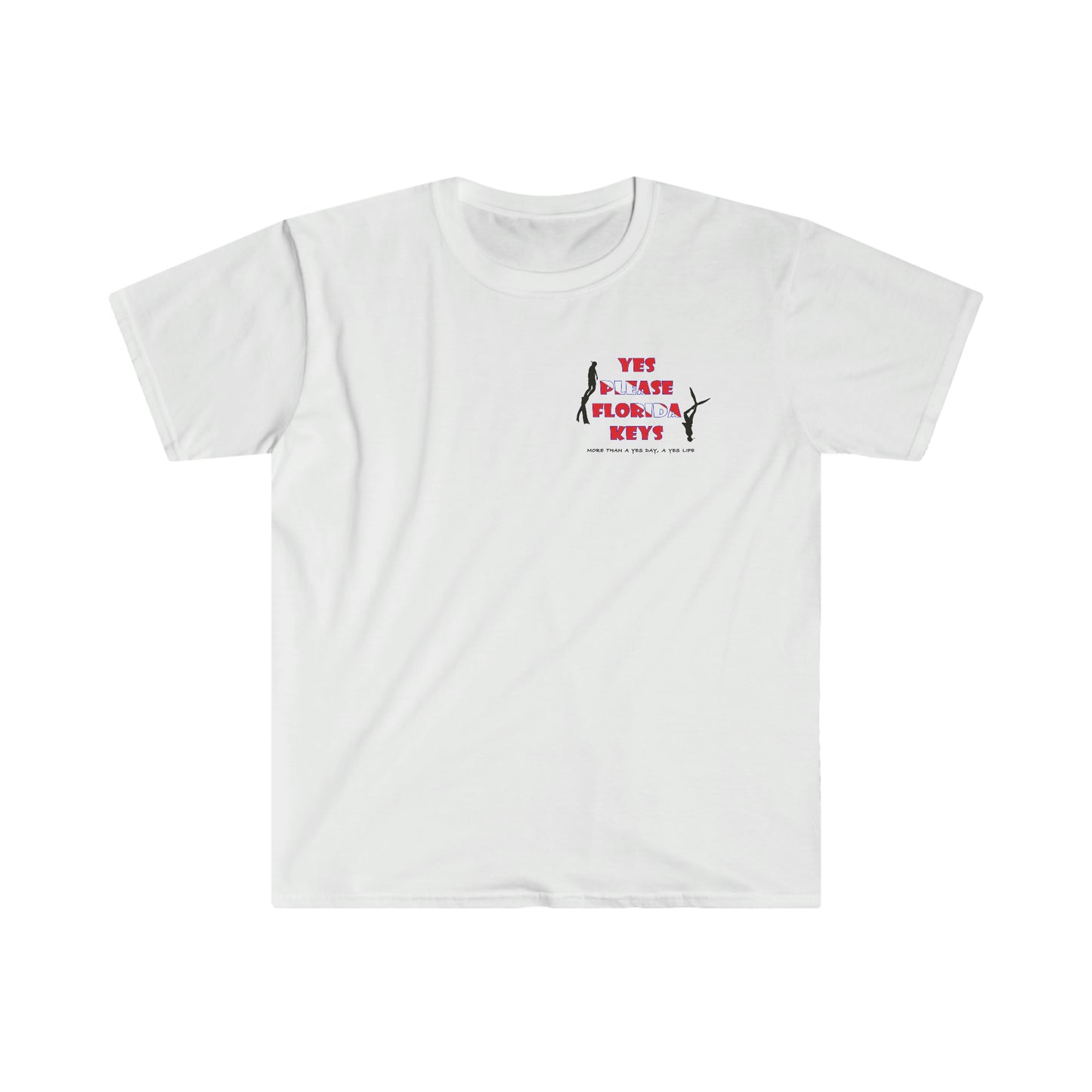 "Yes Please Florida Keys" Diver Down Theme - Unisex Softstyle T-Shirt