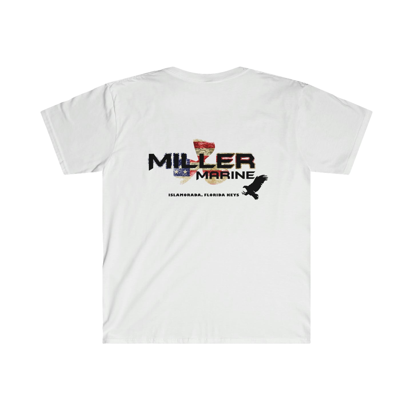 Miller Marine American Flag Logo- Unisex Softstyle T-Shirt